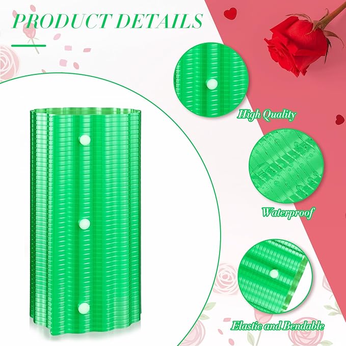 Queekay 12 Pcs Rose Cones for Winter Protection, 16.5 x 9 Inch Winter Rose Collars Bush Cover for Keep Warm, Protecting Plants from Wind Blows Freeze Animals Eating Indoor Outdoor Gardens (Green)