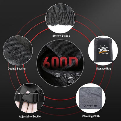 Zettum Snow Blower Cover - 600D Snowblower Covers Waterproof Heavy Duty, Outdoor Snow Thrower Cover Universal Fit for EGO, Honda, Ryobi, Cub Cadet, Ariens, Troy Bilt, Snow Joe, Toro and PowerSmart