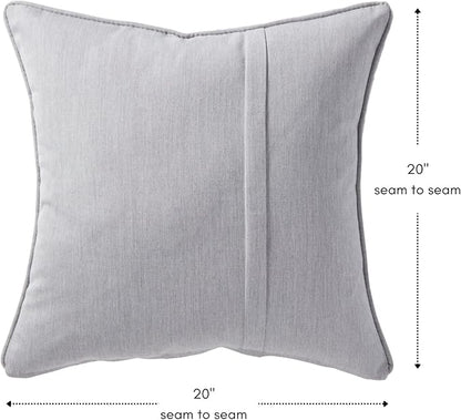 Greendale Home Fashions Sunbrella 20" Square Outdoor Throw Pillow with Removable Cover (Set of 2), Canvas Granite 2 Count