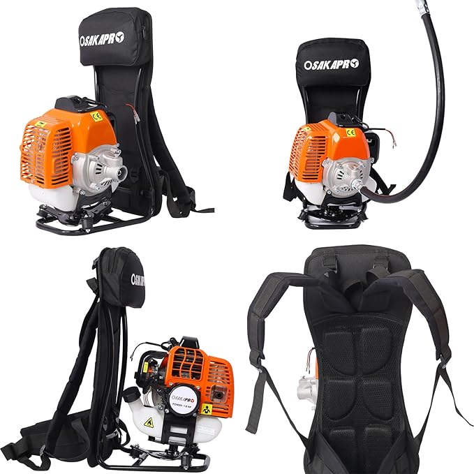 4-in-1 Backpack String Trimmer Weed Eater,52CC 2-Cycle Multi Garden Tools with Gas Pole Saw, Hedge Trimmer, Grass Trimmer and Brush Cutter EPA Compliant, Lawn Mower Weed Wacker Edger for Yard
