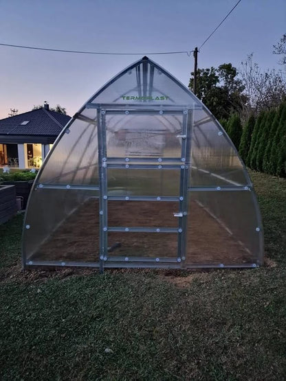 Classic Arch Polycarbonate Greenhouse Kit – 0.23" Twin-Wall Polycarbonate Panels, Heavy-Duty Galvanized Steel Frame, Expandable Outdoor Greenhouse for All Seasons,(Clear, 3 x 6 m) (18 m2)