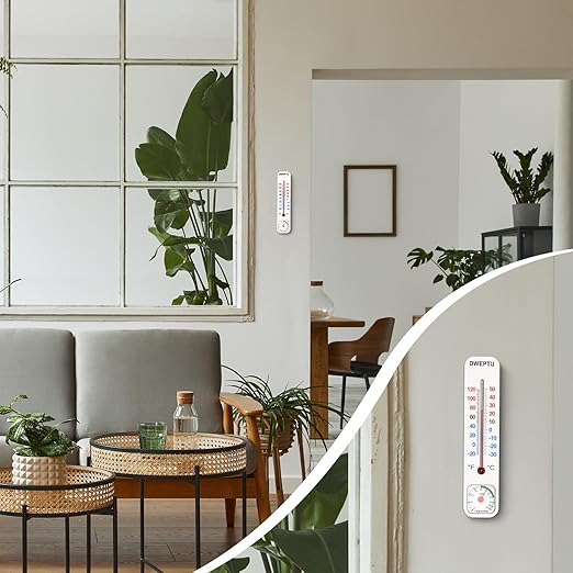 Outdoor/Indoor Thermometer Hygrometer Humidity Monitor Temperature Humidity Gauge Meter with Celsius/Fahrenheit (℃/℉) for Patio Field Cellar Garden Humidors Greenhouse Closet by DWEPTU