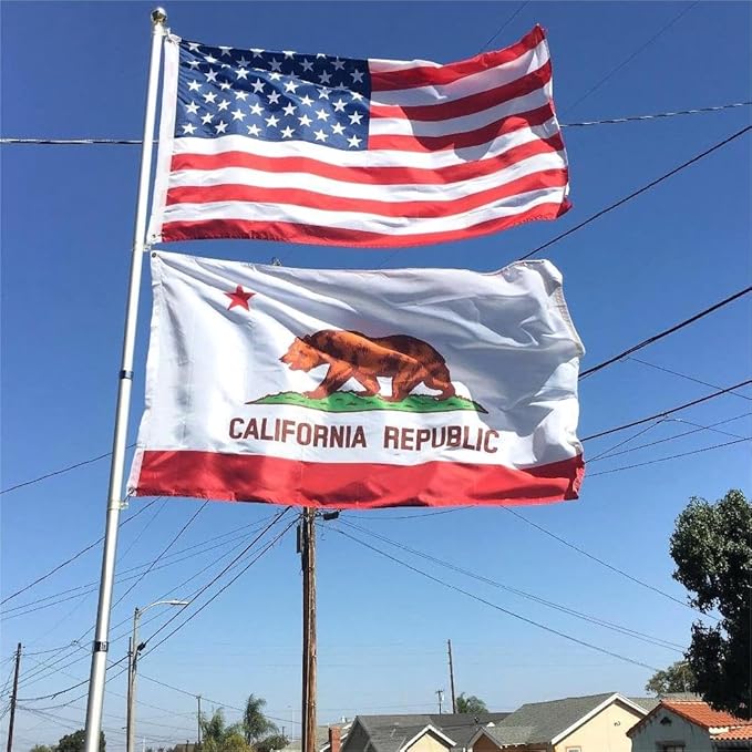 California Republic State Flag 2x3 FT Made in The USA-Heavy Duty Vibrant Colors Double Sided Cali CA Flag with 2 Brass Grommets for Home/Company/Indoor Outdoor Decoration