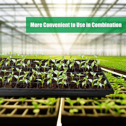 10 Pack 1020 Seed Starter Trays and 10 Pcs 72 Cell Plug Trays, Thick Durable Seedling Plastic Nursery Tray for TD538 1020 Tray Germination (10 Sets)