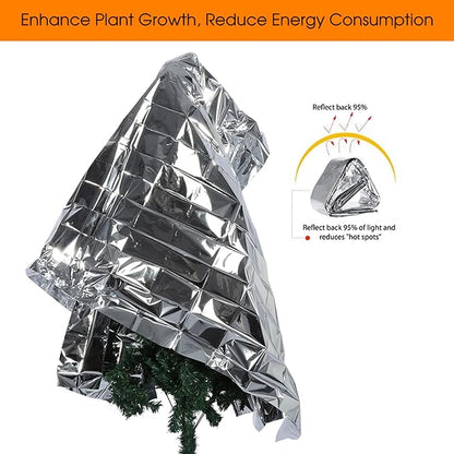 Mylar Sheet,6Pcs High Silver Reflective Mylar Film for Plant Growth | First Aid | Outdoor Survival Mylar Blanket Environmentally-Friendly Mylar Film Foil Sheet for Greenhouse 82.68 x 47.24in