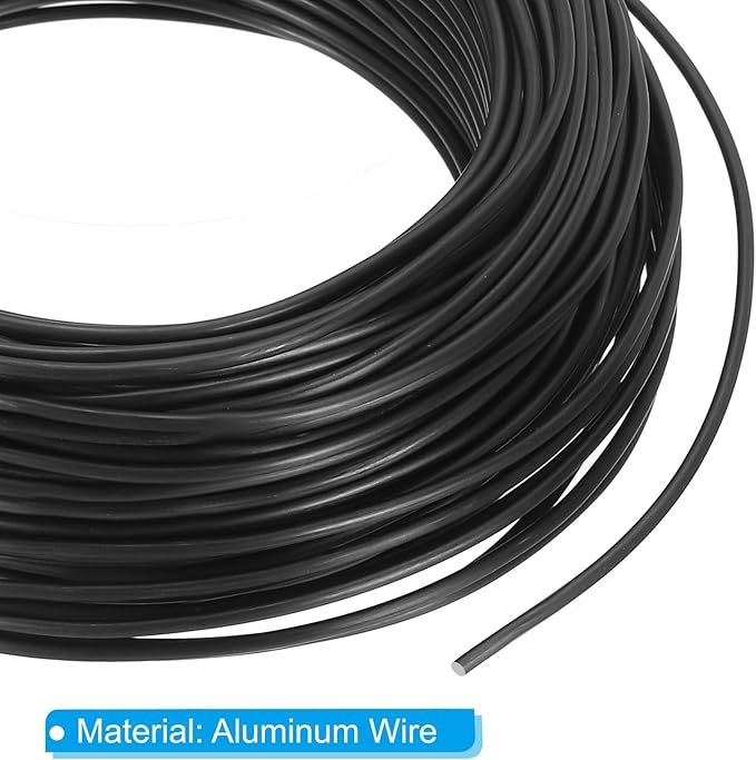 PATIKIL 2mm x 95ft Bonsai Training Wire,Floral Wire Stems Anodized Aluminum Tree Wire for Gardening Branch Fixing,Black
