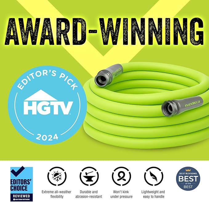 Flexzilla Garden Lead-in Hose 5/8 in. x 3 ft., Lightweight All-Weather Water Hose, Durable and Flexible, Leak-Free Connections