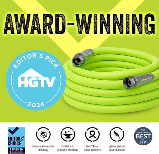Flexzilla Garden Lead-in Hose 5/8 in. x 3 ft., Lightweight All-Weather Water Hose, Durable and Flexible, Leak-Free Connections