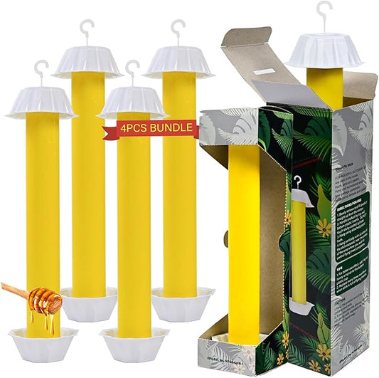 Gideal 4-Pack Yellow Sticky Traps for Indoor/Outdoor Use, Gnat Trap for Flying Plant Insect