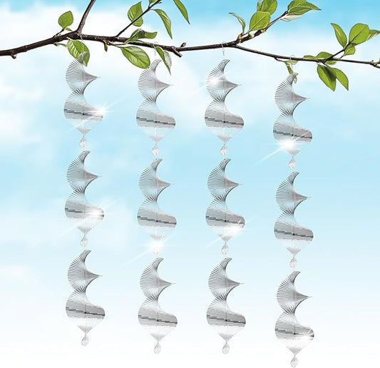 Reflective Bird Deterrents for Outside – Bird Repellent Devices Outdoor – 3D Wind Spinners Outdoor Garden Decor –4 Set Bird Repellent to Keep Woodpecker & Pigeons Away from Window Roof (Style 1)