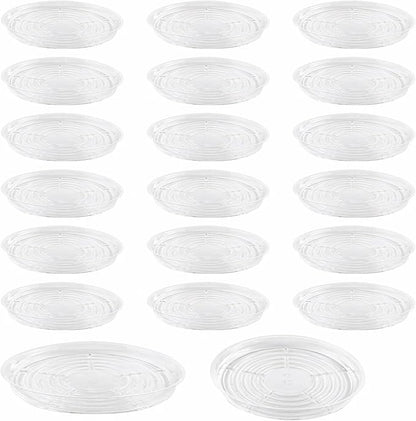 20 Pack 12 Inches Clear Plastic Plant Saucer Drip Trays Large Plant Plate Dish for Indoor Flower Pots and Planters, Bulk