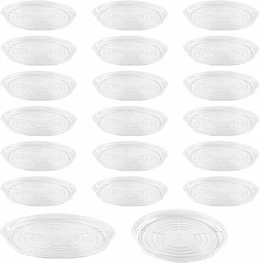 20 Pack 12 Inches Clear Plastic Plant Saucer Drip Trays Large Plant Plate Dish for Indoor Flower Pots and Planters, Bulk