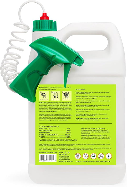 Nature's Dome Eco-Friendly Pest Control Spray – Ant, Roach, Spider, Fly, Flea and Insect Control with Natural Essential Oils – Fast-Acting, Child & Pet Safe for Indoor & Outdoor (1 Gallon)