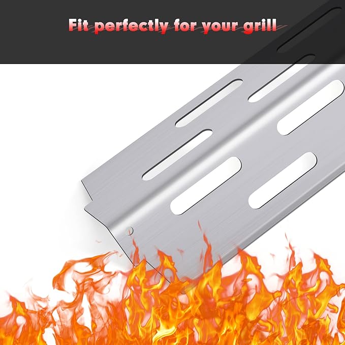 Grill Flavorizer Bars Heat Deflectors BBQ Gas Grill Replacement parts for Weber 66041, 66033, 66796, Weber Genesis II E-410, S-410, Genesis II LX E-440, S-440, 17” Stainless Steel Flavor Bars