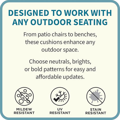 BrylaneHome Bench Cushion - 48" L x 18" W x 3" H - Patio & Outdoor - Water, Stain & Fade Resistant - Evening Blue Dot