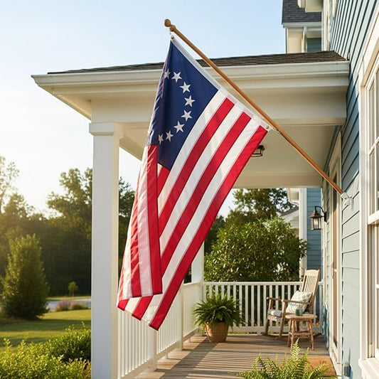 Homissor Betsy Ross Flag 4x6 Feet Embroidered 13 Star American Flags for 250th Anniversary Heavy Duty Outdoor Colonies Banner for Outside