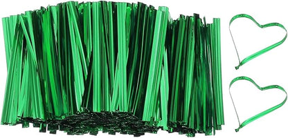 PATIKIL Bag Twist Ties 2 Inch, 800 Pcs Metallic Bread Ties for Treat Plastic Bags Gift Wrapping Candy Coffee Bag Plant Party Cake Favor, Green