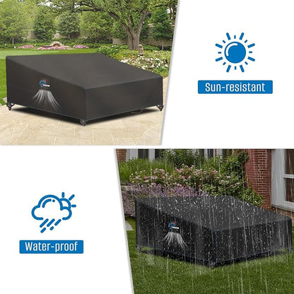 SIRUITON Garden Patio Rattan Daybed Cover Patio Bed Cover 61" W x 48" D x 37" H,Heavy Duty 420D Oxford Waterproof Outdoor Double Sofa/Patio Bed Lounger Covers
