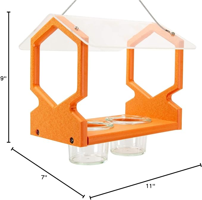 JCs Wildlife Geometric Hanging Oriole Jelly Bird Feeder - Made in The USA - Outdoor Grape Jelly Bird Feeder
