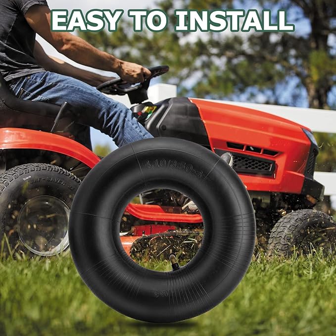 4.10/3.50-4 Inner Tube with Bent Valve Stem (2-Pack) - Heavy Duty Replacement Tire Tubes for Wheelbarrows, Mowers, Hand Trucks, Yard Trailers
