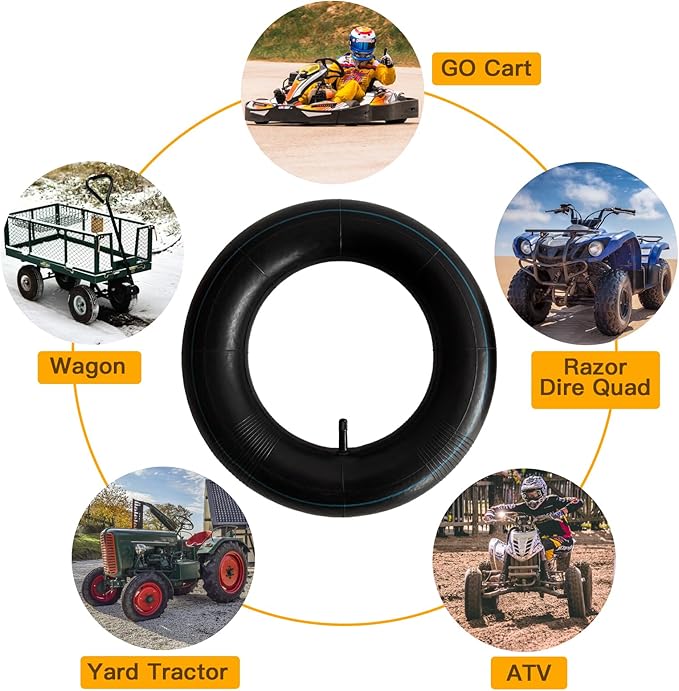 2-Pcs 4.10/3.50-6 Inner Tube 4.00/3.50-6 13 x 4.00-6 Heavy Duty 3.50-6 4.00-6 4.10-6 Replacement Inner Tube for Wheelbarrows, Mowers, Hand Trucks and More
