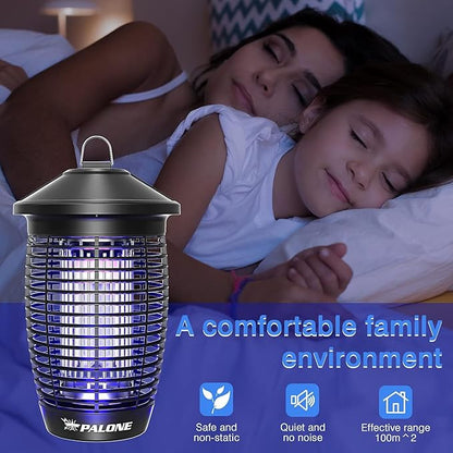 PALONE Electric Bug Zapper Outdoor, 20W Electirc Fly Zapper Indoor with Sturdy Top Hook, 4500V Mosquito Zapper Indoor with 3.9ft PVC Wire, Waterproof Bug Zapper for Outdoor, Garden, Bedroom