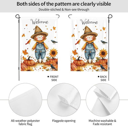 Fall Sunflower Garden Flag Vertical Double Sided Outdoor Yard Flags 12.5x18 Inch Burlap Banners Vertical Double Sided for Outdoor Decor Lawn