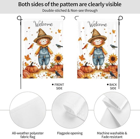Fall Sunflower Garden Flag Vertical Double Sided Outdoor Yard Flags 12.5x18 Inch Burlap Banners Vertical Double Sided for Outdoor Decor Lawn