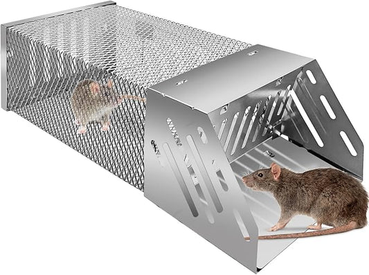 Humane Rat Trap, Automatic Continuous Cycle Mouse Traps, Catch Rat Trap Cage, That Work for Indoor and Outdoor Small Animal - Mouse Voles Hamsters Live Cage Catch and Release