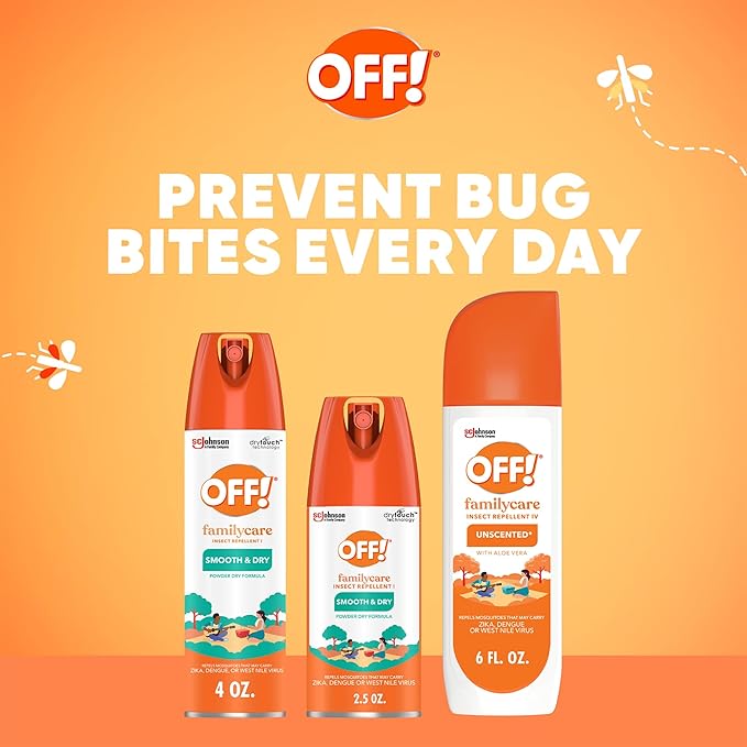 OFF! FamilyCare Insect & Mosquito Repellent Aerosol, Smooth and Dry Formula Bug Spray, Provides up to 6 Hours of Protection, 4 oz