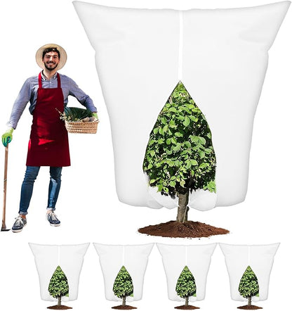 4PCS Large Plant Covers Freeze Protection 2.82oz Reusable Winter Frost Cloth Plant Protection Jacket Cover Bags Frost Blankets for Shrub Trees Outdoor Plants Fruit Tree Potted, 86"W x 95"H