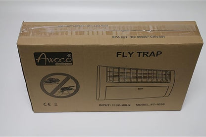 Awoco LED 13W 100V-240V Wall Mount Sticky Fly Trap Lamp XL 78” Extra Long Power Cord for Capturing Flies, Mosquitoes, Moths and Flying Insects (Fly Trap XL + 6 Glue Boards)