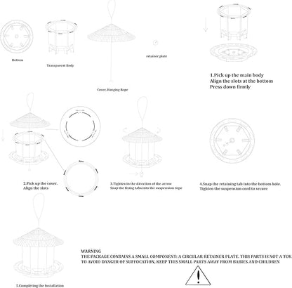 2 Pack Bird Feeders for Outdoor Hanging,Backyard Birding & Wildlife,Bird Feeder for Window