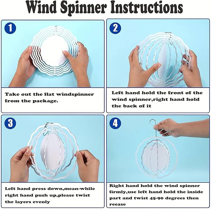 10 Inch Cat Wind Spinner, 3D Stainless Steel Hanging Kinetic Wind Sculpture Gifts for Garden Decor Yard Art Indoor Outdoor Window Porch Front Door Decoration