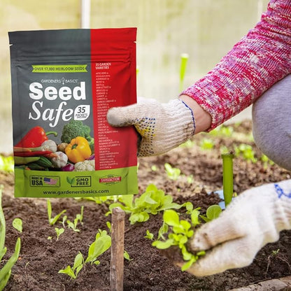 Gardeners Basics Seed Safe Kit – 35 Easy-to-Grow Heirloom Vegetable Seeds for Beginners – Non-GMO Garden Starter Set with 17,000+ Seeds – Perfect Gardening Gift for New Gardeners or Families