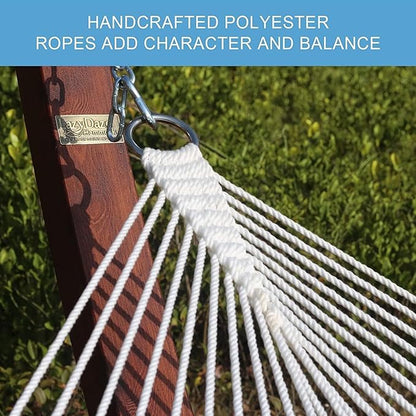 Lazy Daze Hammocks 12 FT Quilted Fabric Double Hammock with Spreader Bars and Detachable Pillow, 450lbs Weight Capacity