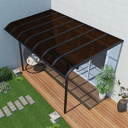 Daylighting Roof Panels Outdoor Sunshade Canopy Panels Greenhouse Panels Not Easy to Deform Easy to Assemble for Outdoor Shed Panels.(Brown,3.3x16.4ft)