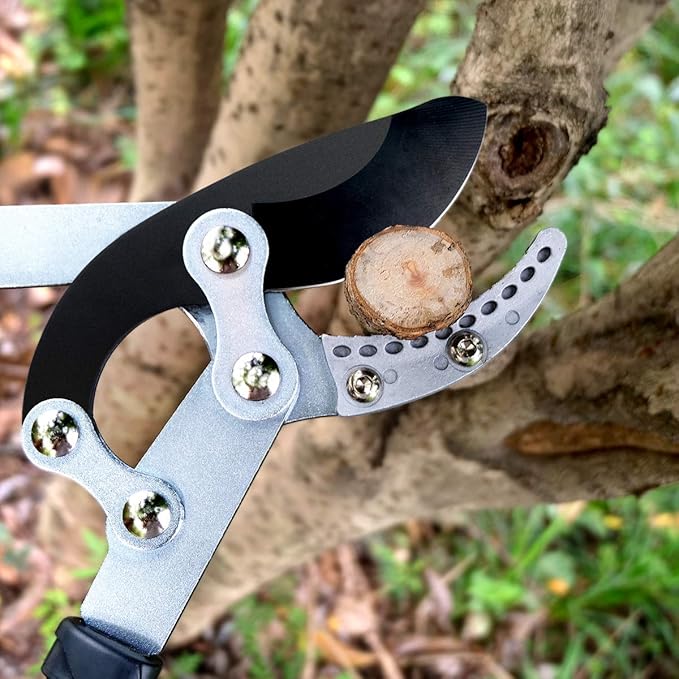 JARDINEER 3PCS Garden Shears Set, Include 30" Anvil Brach Cutter Loppers for Tree Trimming Heavy Duty with 2" Cutting Capacity, Bypass Pruner and Spare SK5 Blade