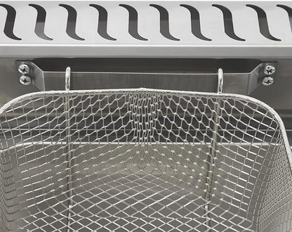 LYNICESHOP Stainless Steel Countertop Gas Fryer, Commercial LPG Gas Deep Fryer with 2 Basket Propane LPG Oil Frying Pot Kitchen Frying Machine Snack Fryer For French Fries Restaurant Home Kitchen