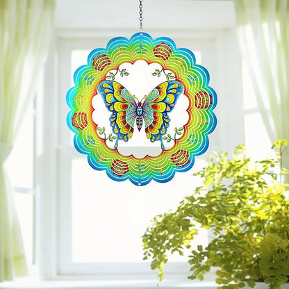 Butterfly Wind Spinners Butterfly Gifts for Women/Men 12 inch 3D Stainless Steel Hanging Wind Spinner Metal Wind Catchers Kinetic Sculpture for Indoor/Outdoor Decor, Yard Art, Garden Decorations