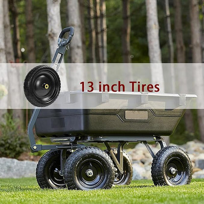 Parts Camp For Gorilla Cart Wheels 13-Inch replacement gorilla cart tires 4.00-6 Flat-free Solid Tire and Wheel For Hand Trucks/Garden Carts/Wheelbarrow/Dolly-5/8"Axle Borehole 2.1"Hub offset (2 Pack)