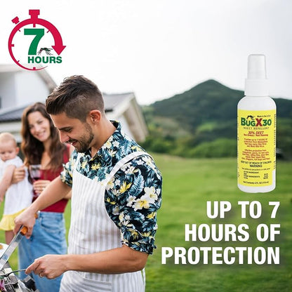 CoreTex Bug X 30 Mosquito, Tick, & Insect Repellent Spray with 30% DEET - 4oz Bottle of Bug Repellent for Up to 7+ Hours of Protection Against 12 Types of Insects