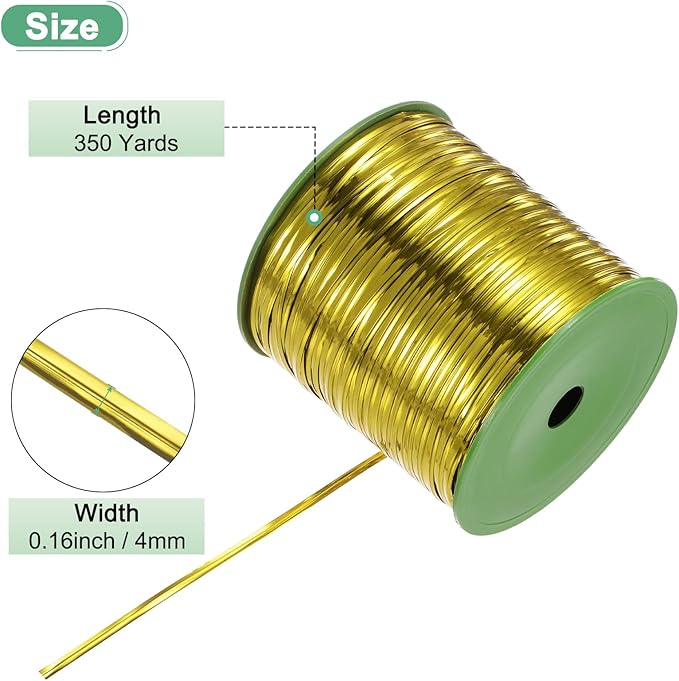 Metal Twist Ties, 350 Yards Metallic Twists Tie Bread Twisty-Ties for Party Decoration/Garden Plant/Gift Wrapping Bag/Cake/Pops Candy/Bakery Bags [Gold]