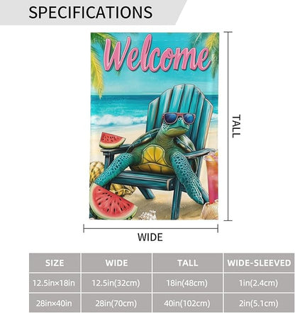 Sea Turtles Garden Flag Vertical Double Sided Outdoor Yard Flags 12.5x18 Inch Burlap Banners for House Lawn