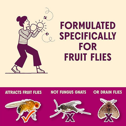 Aunt Fannie's FlyPunch Fruit Fly Trap Bundle for Indoor and Kitchen Use, Ready to Use, Made with Plant Based Ingredients, Safe Near Food, Long Lasting, 32 oz Refill and 6 oz Single