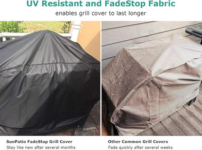 SunPatio 28 Inch Grill Griddle Cover Compatible for Blackstone Nexgrill Flat Top 2 Burner Gas Griddle Cooking Station, Outdoor BBQ Gas Grill Cover with Waterproof Sealed Seam, Comes with Support Pole