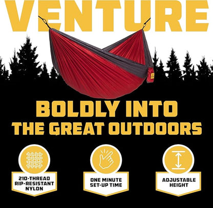 Wise Owl Outfitters Camping Hammock – 500lbs Portable Hammock with Tree Straps - Travel, Backpacking, Hiking, Outdoors Camping Gear - Single or Double