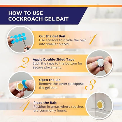 Roach Gel Bait Traps Indoor and Outdoor: Cockroach Killer Repellents for German Cockroaches, Small Roaches – Cockroach Deterrent for Homes and Kitchens – Pet Safe Roach Control 16 PCS