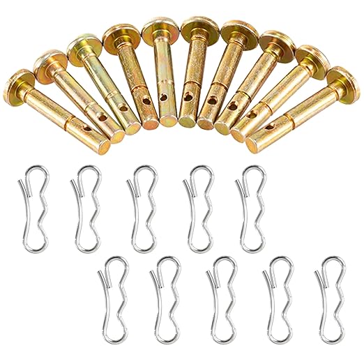 Biggun 10 Sets of Shear Pins & Cotter Pins for Snowblower - 738-04124 and 714-04040 Replacement Shear Pin Kits Compatible with MTD Craftsman Cub Cadet Troy Bilt Snowblowers