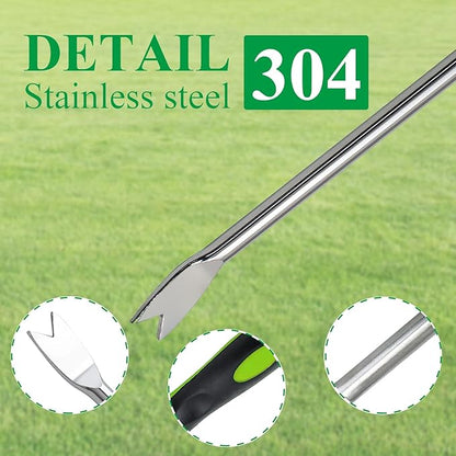 1 Pieces Hand Weed Puller Tool with Gloves, Stainless Steel Pronged Garden Weed Remover Tool, Garden Weeder Tool for Lawn Farmland Transplant Gardening Plant Tool